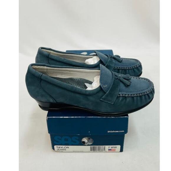NWB! SAS Women's Taylor Tassel Loafer Jeans Leather 7 WW